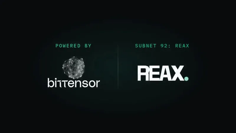 Frame from the launch video: “Powered by Bittensor” next to “Subnet 92: REAX”.